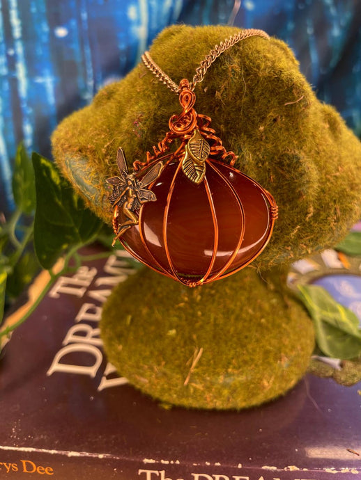 Wire Wrapped Pumpkin Pendant, September 20th 1:00pm