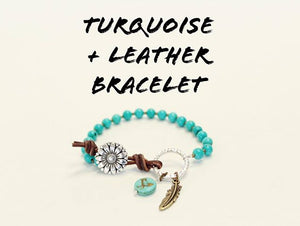 Leather and Turquoise Bracelet Kit